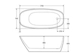ATHENIA Freestanding Acrylic Bath In 1700mm